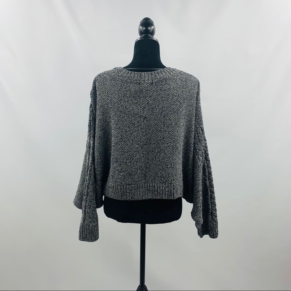 Topshop Navy Blue Crop Chunky Cable Knit Sweater - Picture 10 of 12
